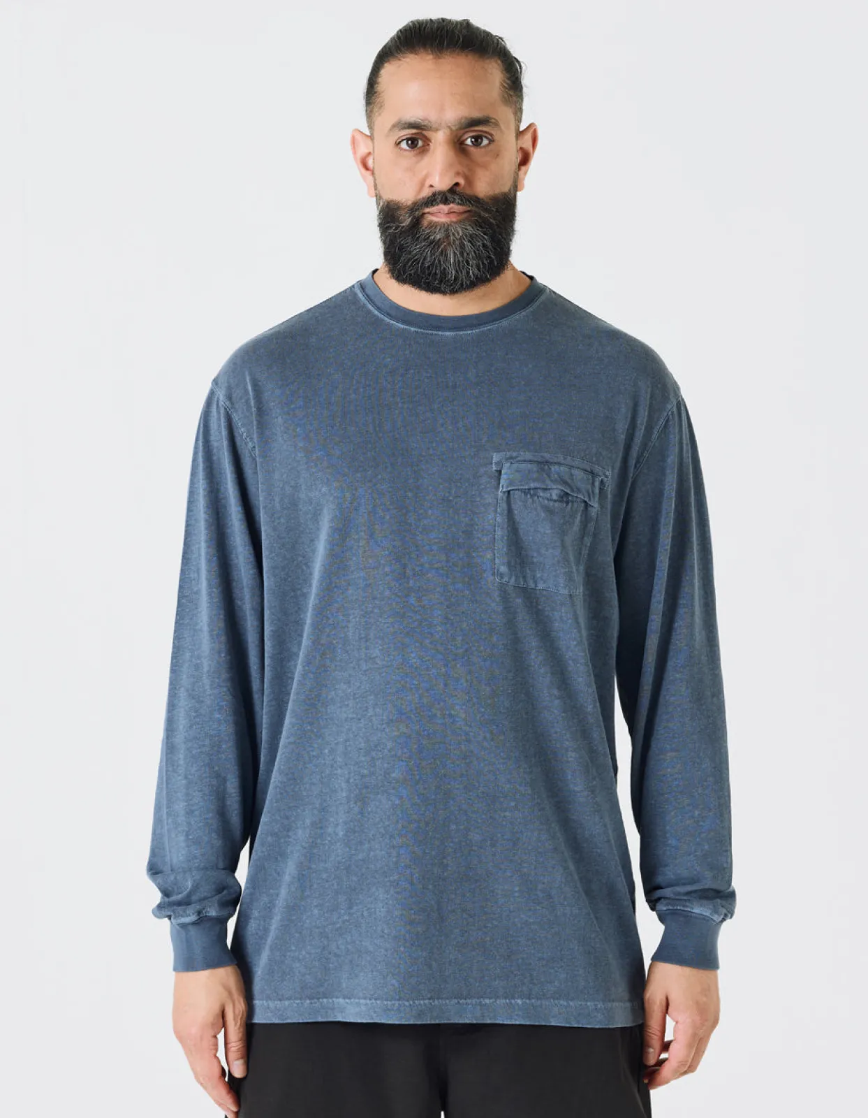 Long Sleeve T-Shirts*Maharishi 8010 Hemp Organic L/S Pocket T-Shirt Navy