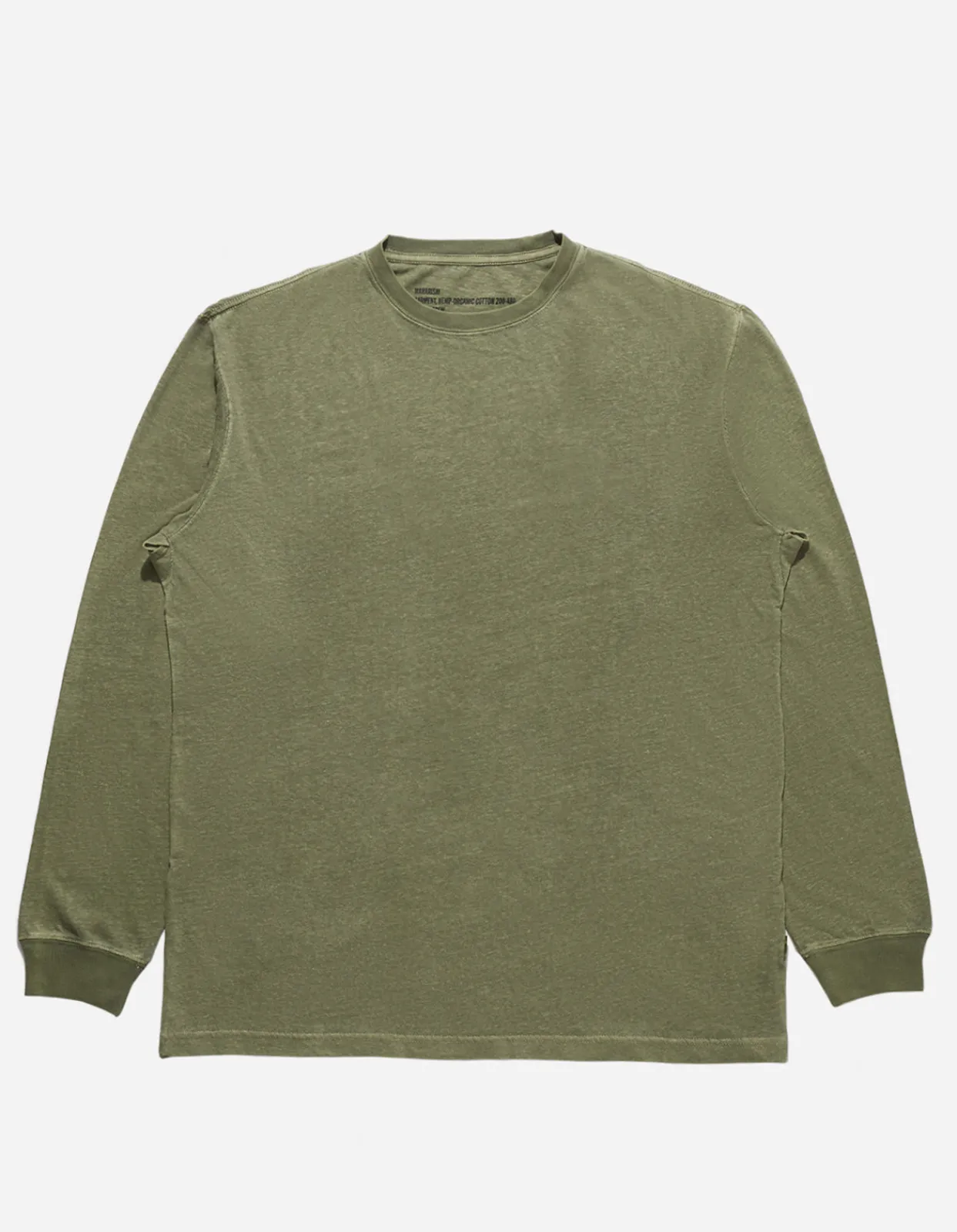 Long Sleeve T-Shirts*Maharishi 4030 Hemp Organic L/S T-Shirt Olive Og-107F