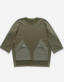 Crew Sweats*Maharishi 4056 Kimono-Cut Hemp Cordura® Crew Sweat Olive Og-107F
