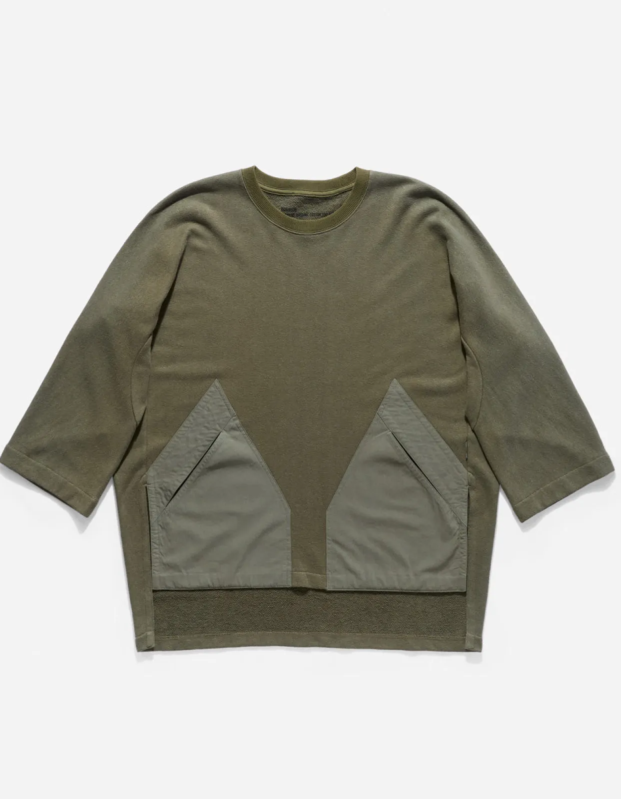 Crew Sweats*Maharishi 4056 Kimono-Cut Hemp Cordura® Crew Sweat Olive Og-107F