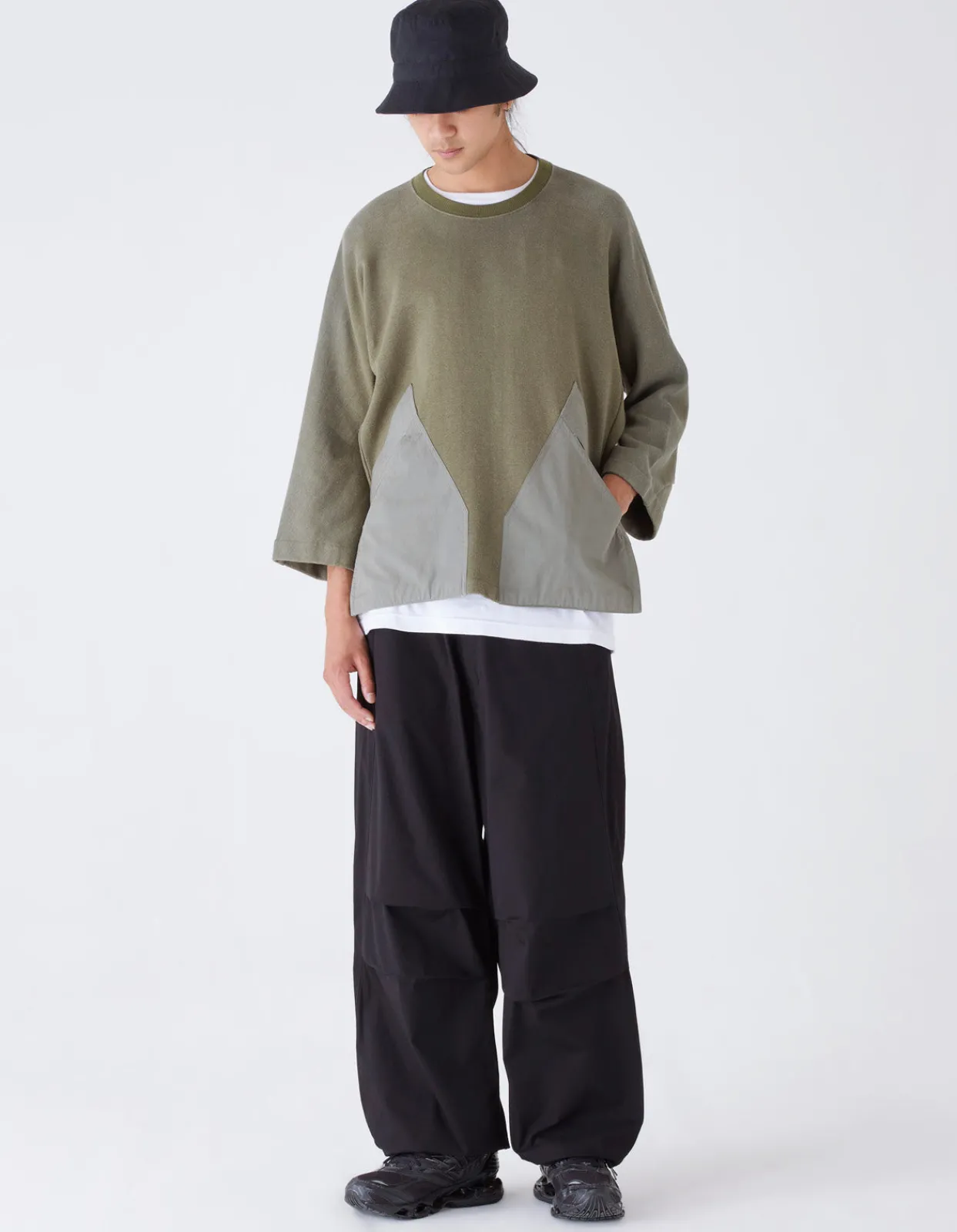 Crew Sweats*Maharishi 4056 Kimono-Cut Hemp Cordura® Crew Sweat Olive Og-107F