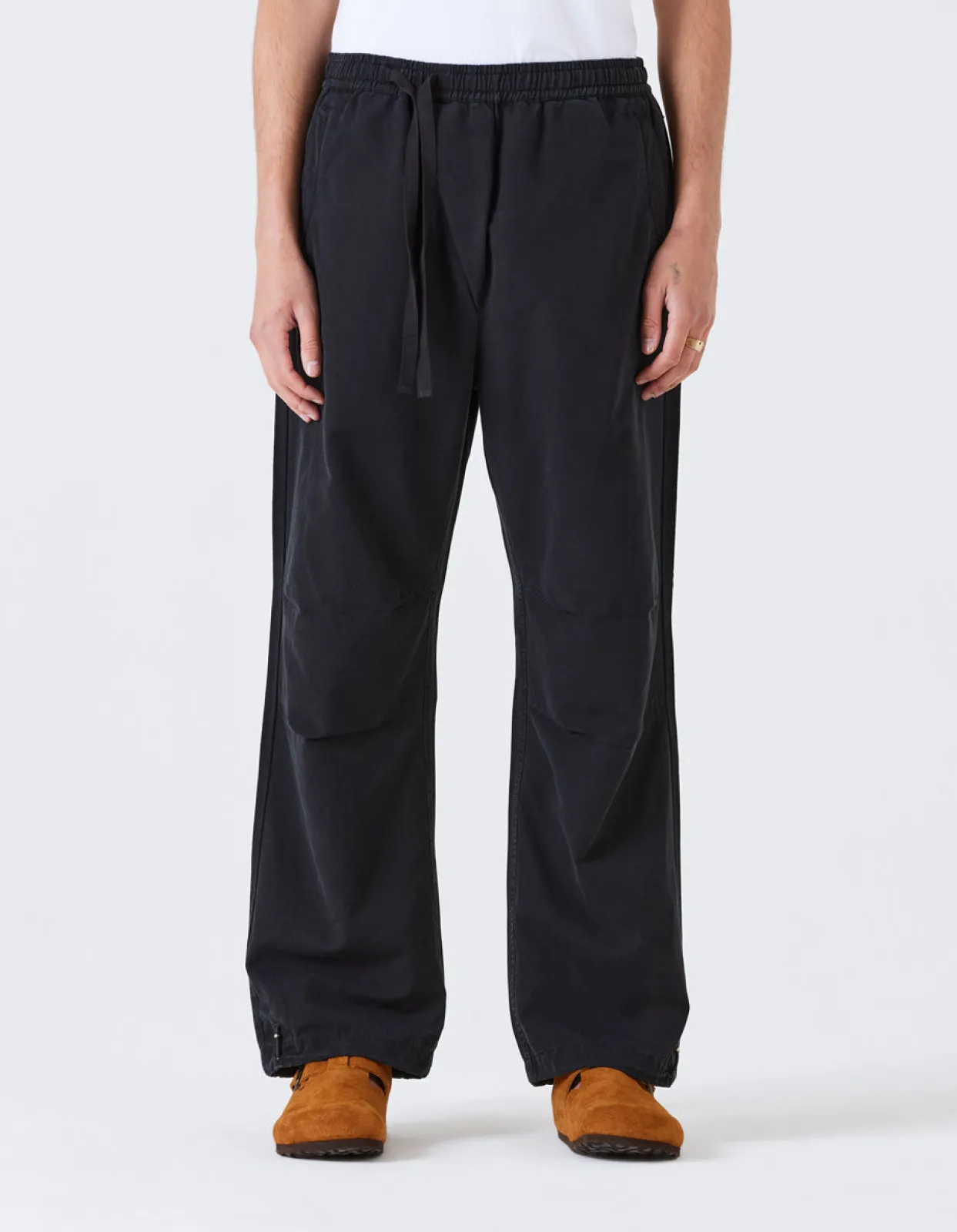Track Pants*Maharishi 4301 Maha Loose Asym Track Pants Black