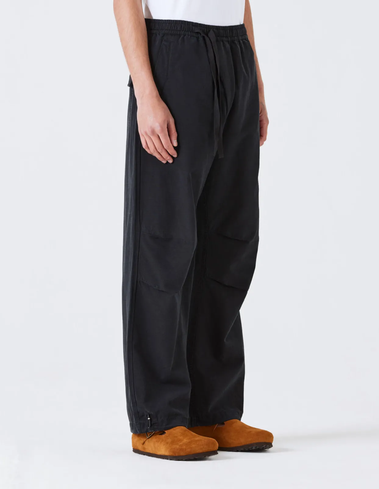 Track Pants*Maharishi 4301 Maha Loose Asym Track Pants Black