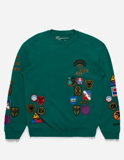 Crew Sweats*Maharishi 4040 Mahapatchco. Upcycled Crew Sweat Dark Teal