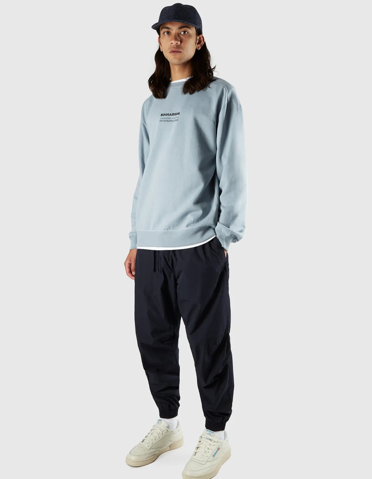 Crew Sweats*Maharishi 7011 Miltype Embroidered Crew Sweat · Organic Sweat 450 Ghost Blue