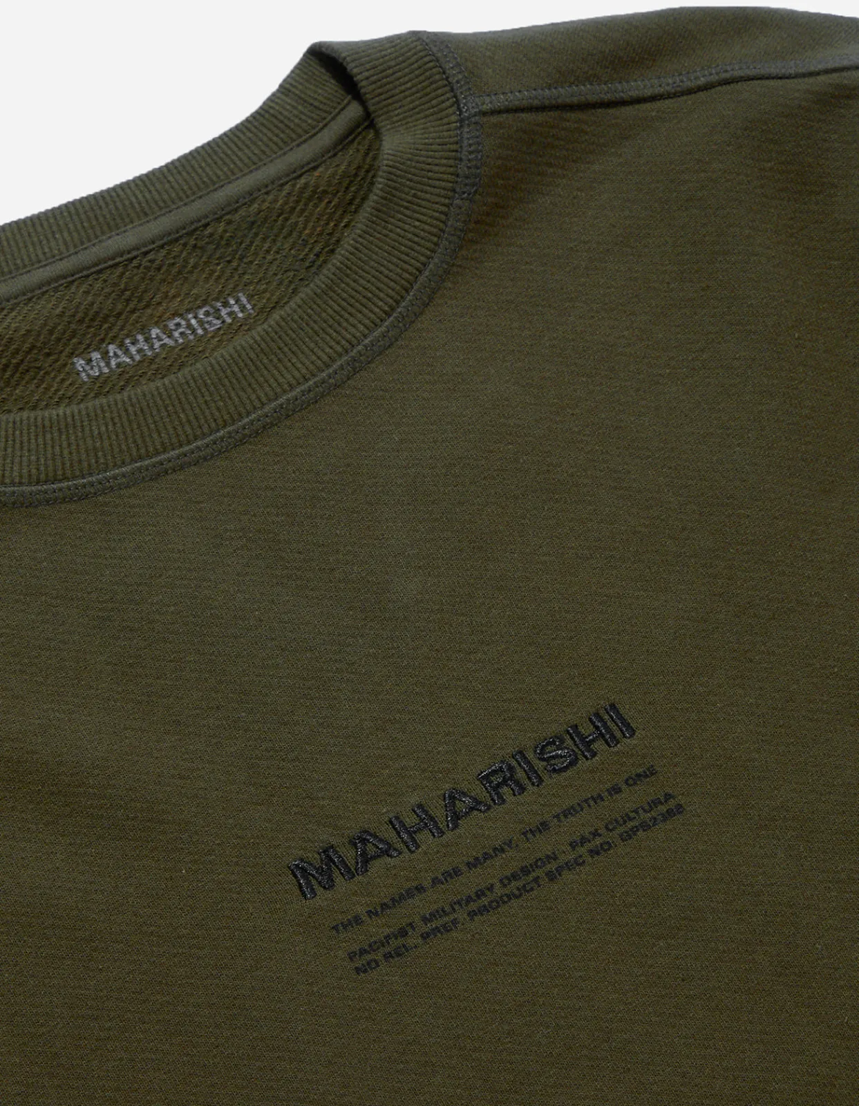 Crew Sweats*Maharishi 7011 Miltype Embroidered Crew Sweat · Organic Cotton Mil Olive