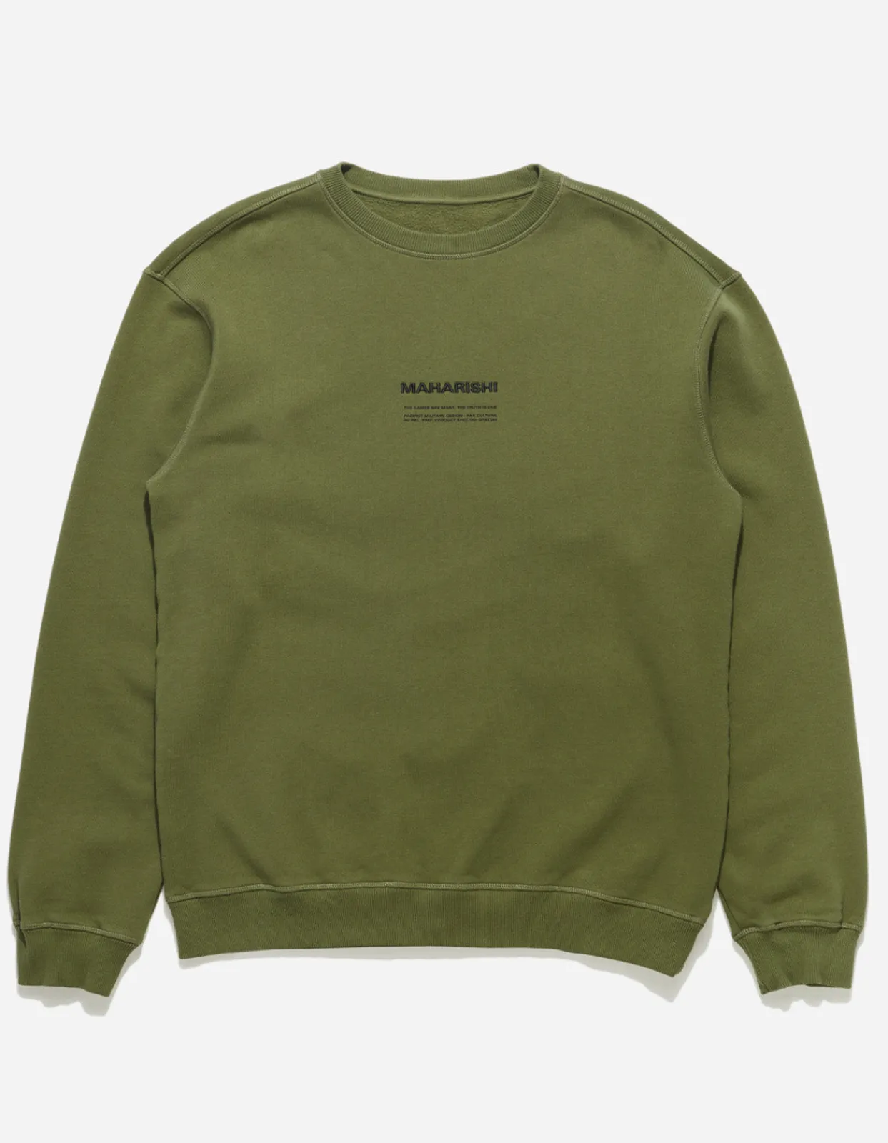 Crew Sweats*Maharishi 7011 Miltype Embroidered Crew Sweat Olive