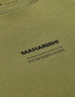 Crew Sweats*Maharishi 7011 Miltype Embroidered Crew Sweat Olive