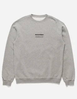 Crew Sweats*Maharishi 7011 Miltype Embroidered Crew Sweat · Organic Cotton Grey Marl