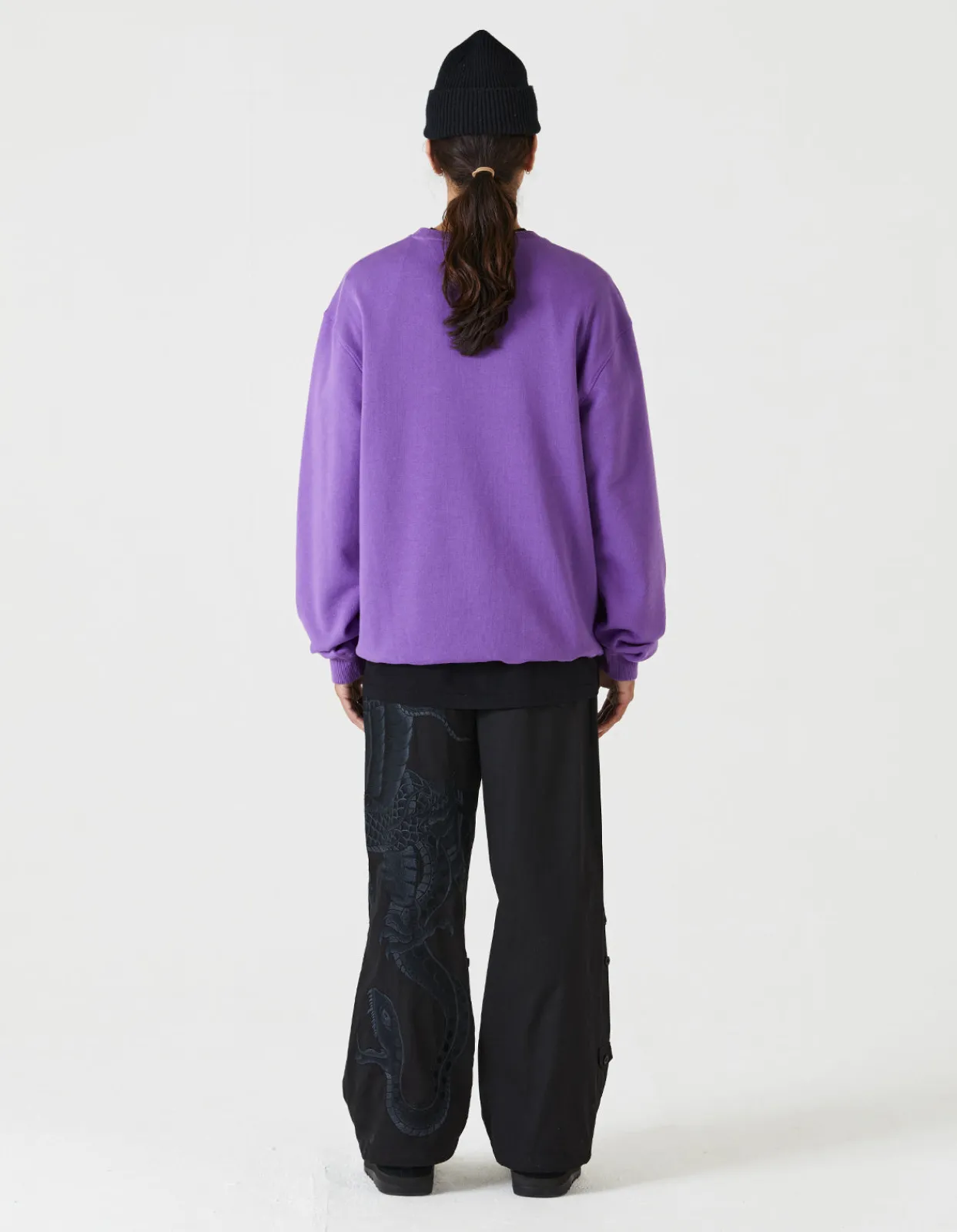 Crew Sweats*Maharishi 7011 Miltype Embroidered Crew Sweat Purple Haze