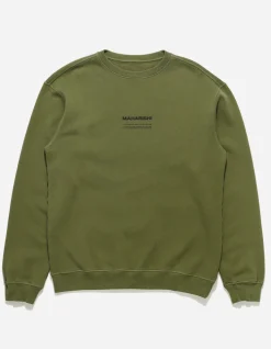 Crew Sweats*Maharishi 7011 Miltype Embroidered Crew Sweat · Organic Cotton Olive Og-107F