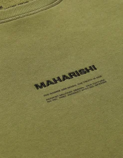 Crew Sweats*Maharishi 7011 Miltype Embroidered Crew Sweat · Organic Cotton Olive Og-107F