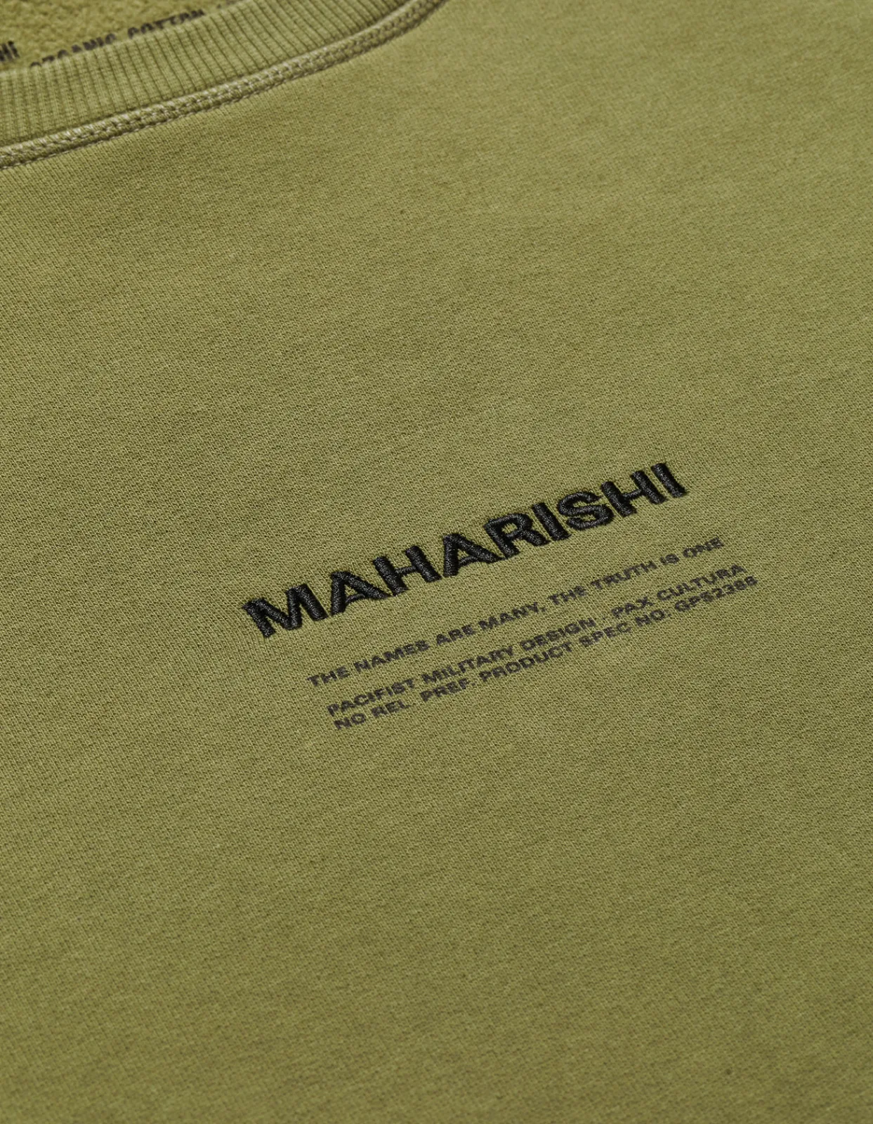 Crew Sweats*Maharishi 7011 Miltype Embroidered Crew Sweat · Organic Cotton Olive Og-107F