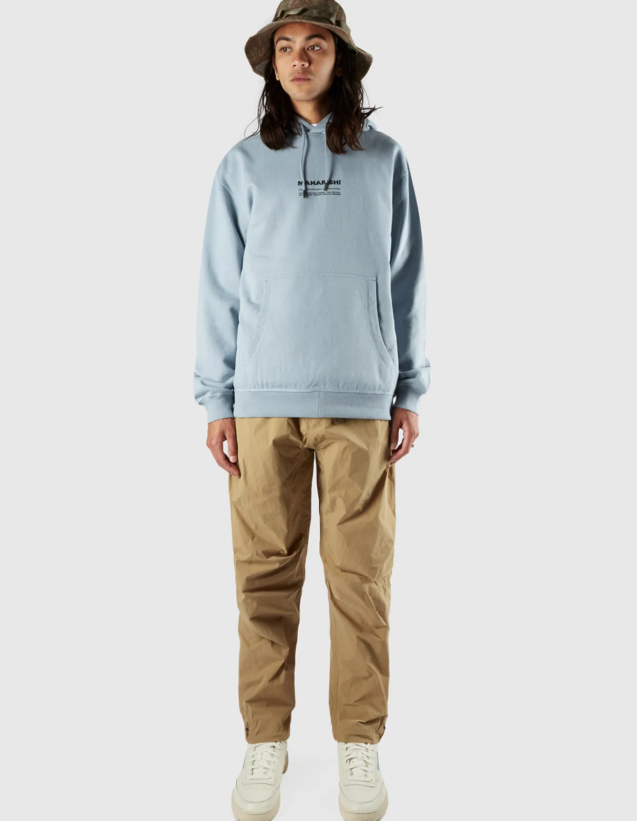 Hooded Sweats*Maharishi 7010 Miltype Embroidered Hooded Sweat · Organic Sweat 450 Ghost Blue