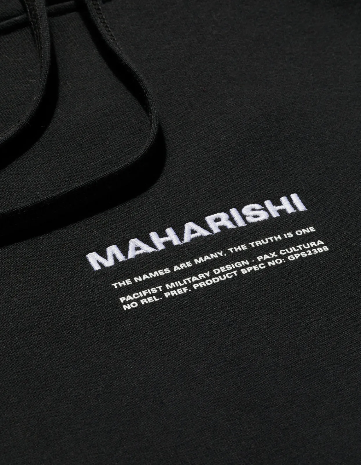 Hooded Sweats*Maharishi 7010 Miltype Embroidered Hooded Sweat · Organic Sweat 450 Black