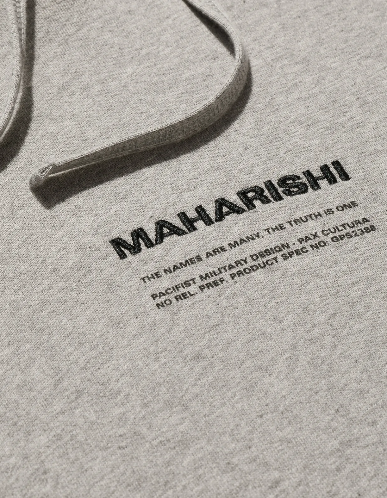 Hooded Sweats*Maharishi 7010 Miltype Embroidered Hooded Sweat · Organic Sweat 450 Grey Marl