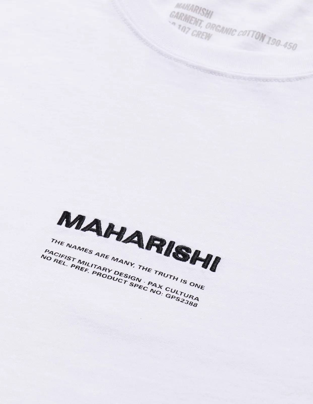 Short Sleeve T-Shirts*Maharishi 9912 Miltype Embroidered T-Shirt White