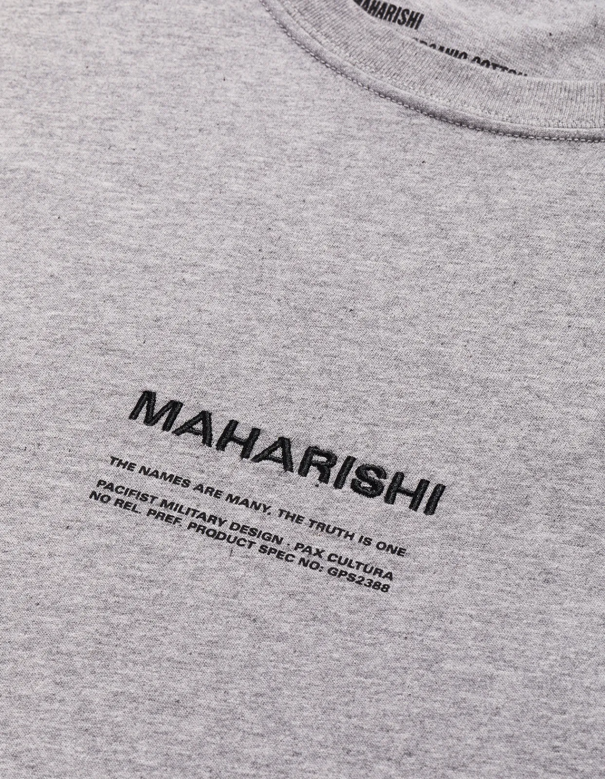 Short Sleeve T-Shirts*Maharishi 9912 Miltype Embroidered T-Shirt Grey Marl