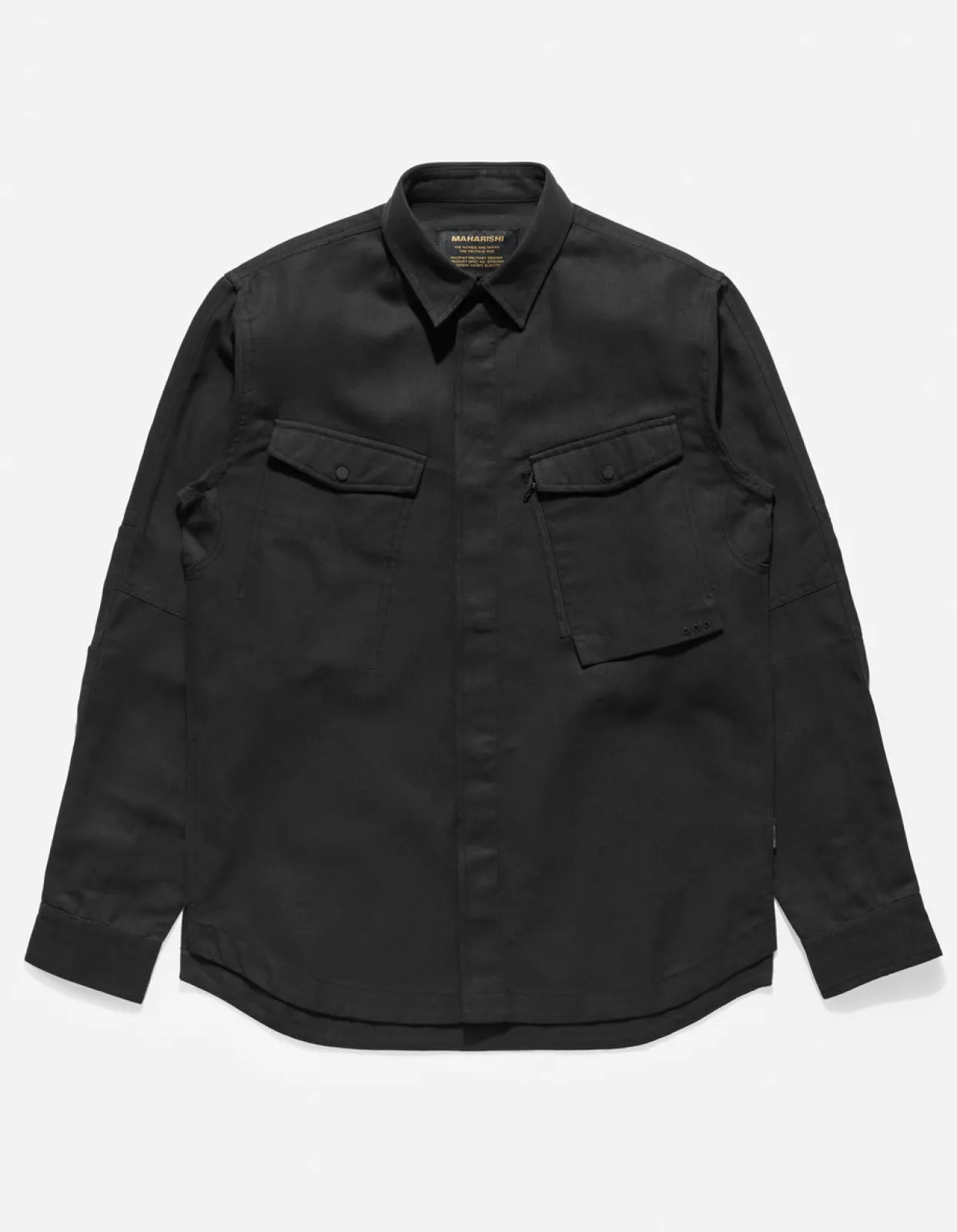 Shirts*Maharishi 7028 Miltype Organic Custom Shirt Black