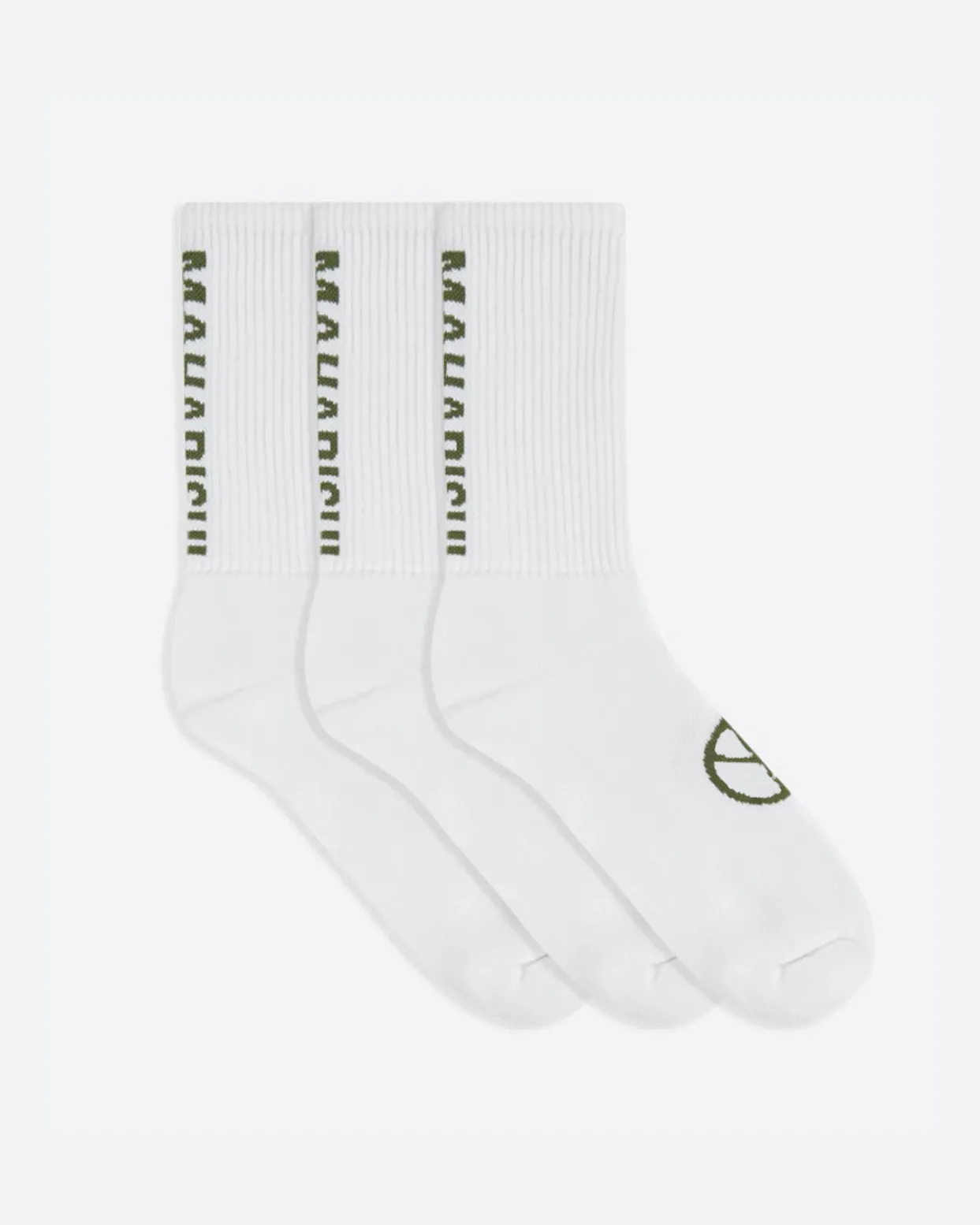 Socks*Maharishi 9890 Miltype Peace Sports Socks · 3 Pack White/White/White