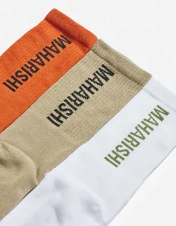Socks*Maharishi 9891 Miltype Peace Tabi Sports Socks Rust/Sage/White