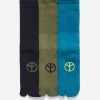 Socks*Maharishi 9891 Miltype Peace Tabi Sports Socks Teal/Olive/Black