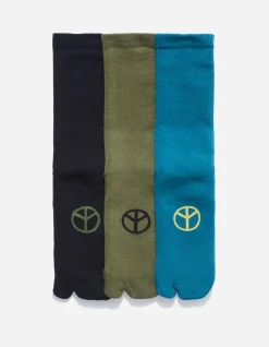 Socks*Maharishi 9891 Miltype Peace Tabi Sports Socks Teal/Olive/Black