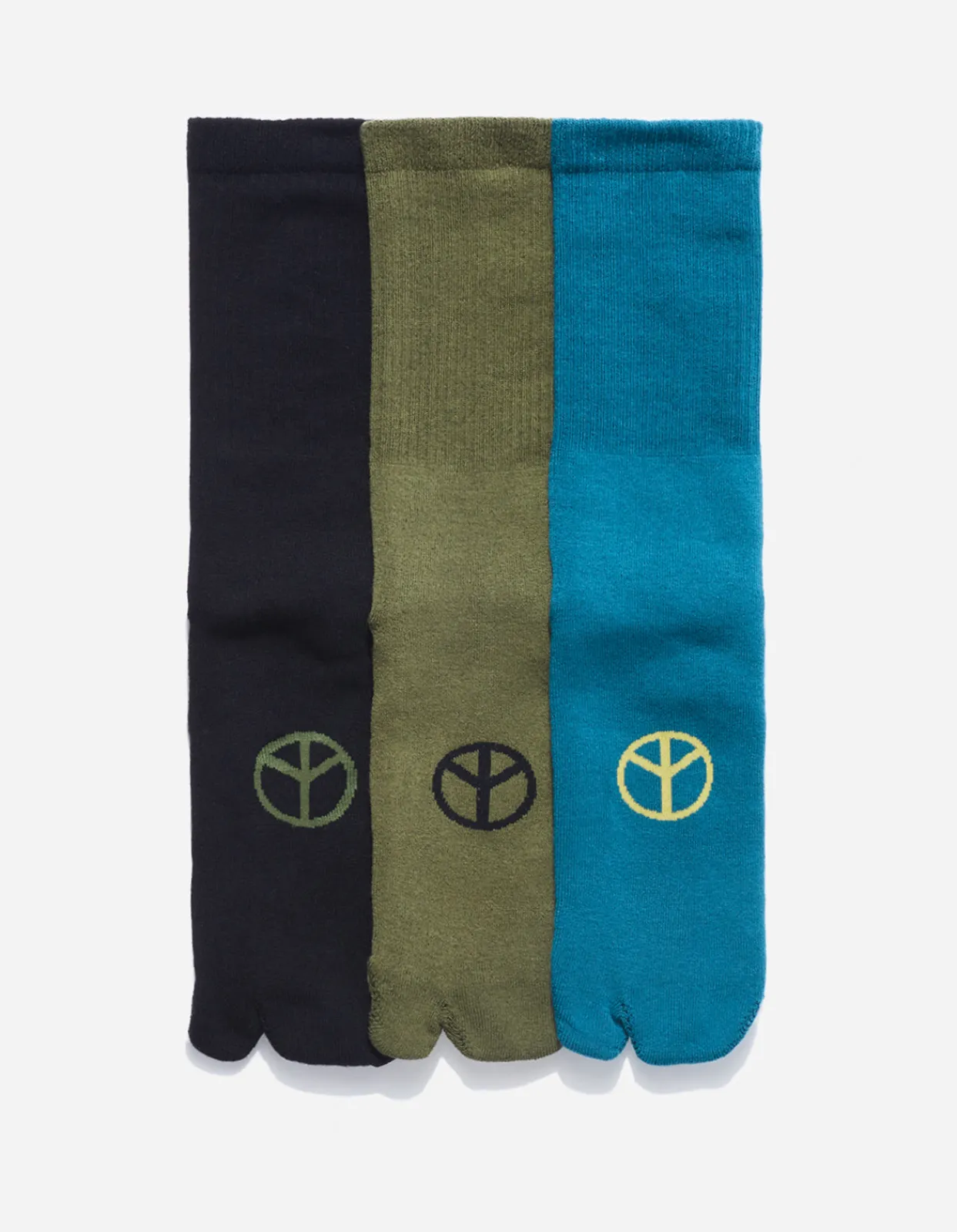 Socks*Maharishi 9891 Miltype Peace Tabi Sports Socks Teal/Olive/Black