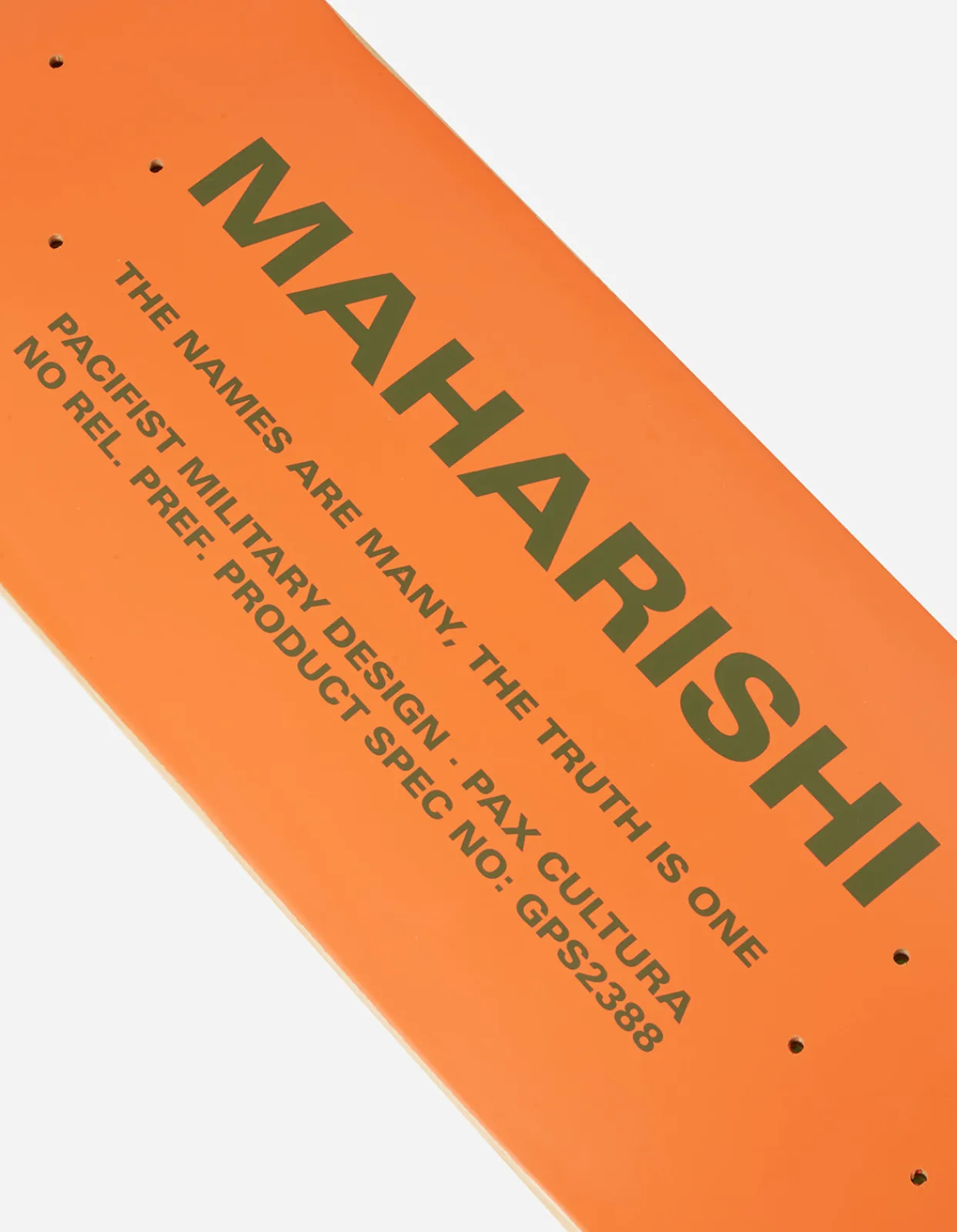 Lifestyle*Maharishi 9498 Miltype Skate Deck · 100% Usa Hard Rock Maple Orange