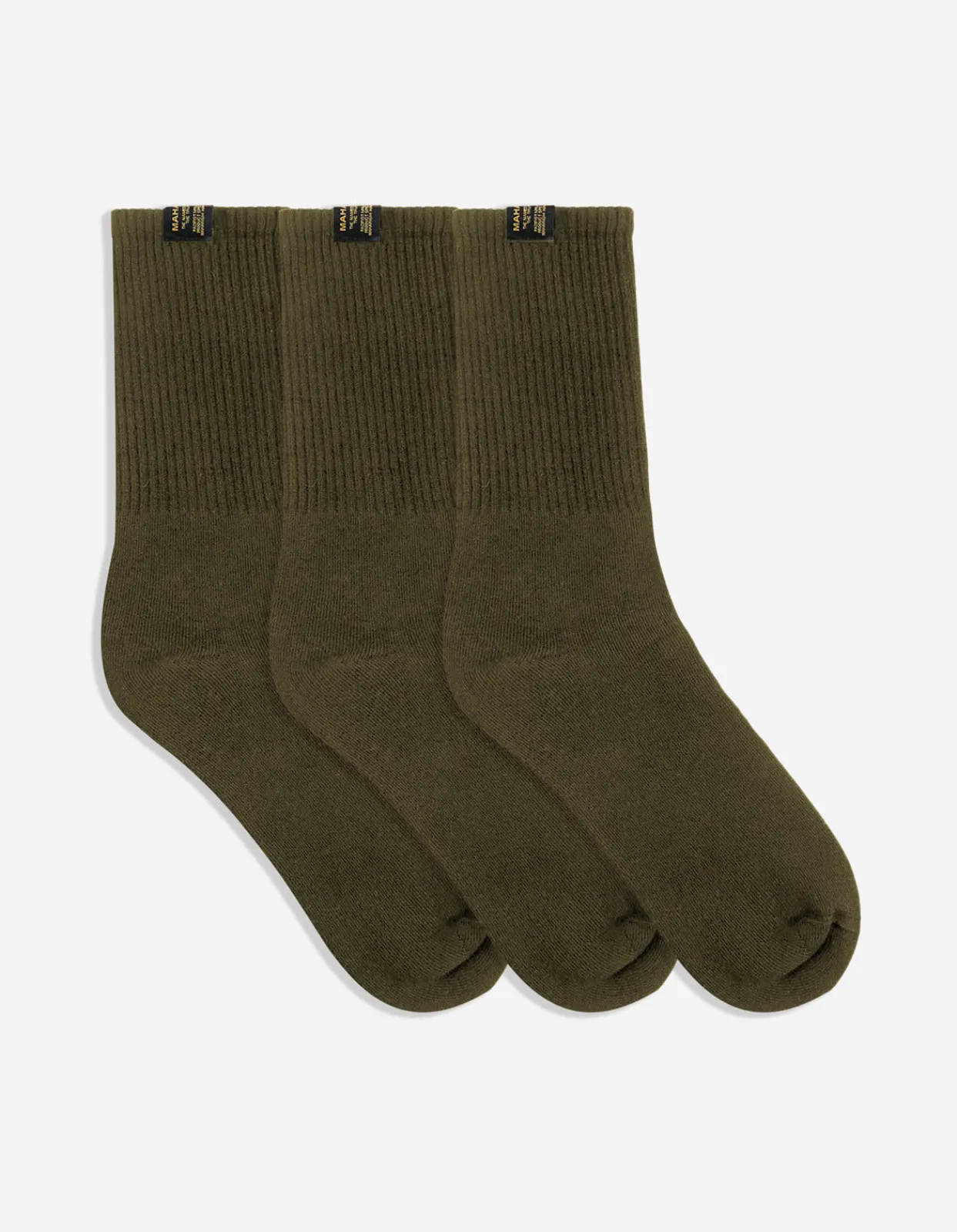Socks*Maharishi 9273 Miltype Sports Socks · 3 Pack Olive/Olive/Olive