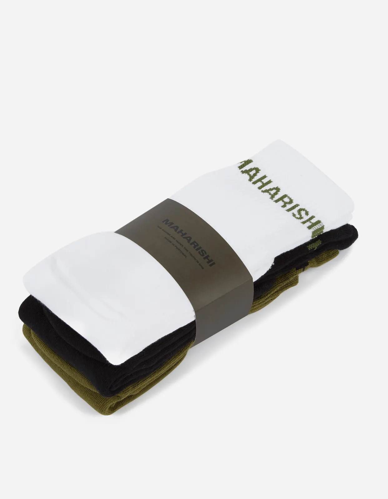 Lifestyle*Maharishi 9348 Miltype Tabi Sock · 3 Pack Black/Olive/White