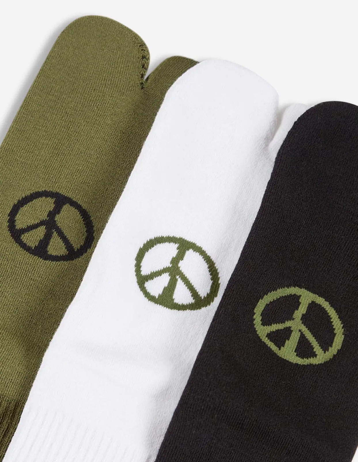 Lifestyle*Maharishi 9348 Miltype Tabi Sock · 3 Pack Black/Olive/White