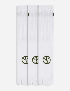 Socks*Maharishi 9348 Miltype Tabi Sock · 3 Pack White/White/White