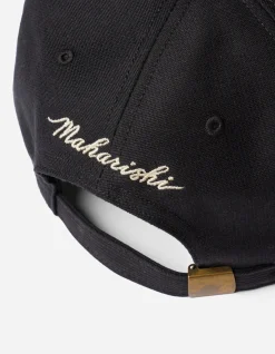 Hats And Scarves*Maharishi 1107 Peace Crane 6 Panel Cap Black