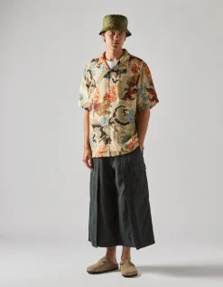 Shirts*Maharishi 4509 Peace Cranes Camp-Collar Shirt Ecru