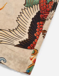 Shirts*Maharishi 4509 Peace Cranes Camp-Collar Shirt Ecru