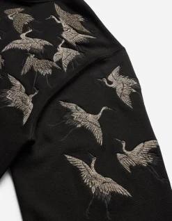 Hooded Sweats*Maharishi 4506 Peace Cranes Hooded Sweat Black