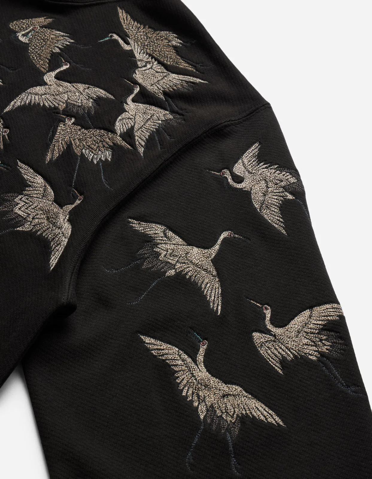 Hooded Sweats*Maharishi 4506 Peace Cranes Hooded Sweat Black