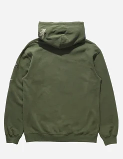 Hooded Sweats*Maharishi 4506 Peace Cranes Hooded Sweat Olive Og-107F