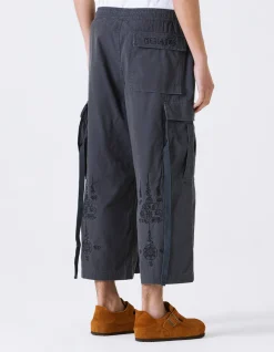 Cargo Pants*Maharishi 4295 Sak Yant Cargo Hakama Pants Black Blk-108F