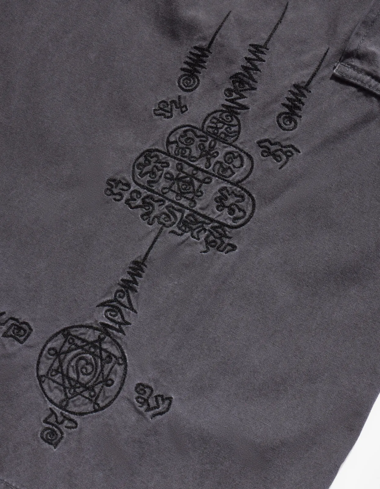 Cargo Pants*Maharishi 4295 Sak Yant Cargo Hakama Pants Black Blk-108F