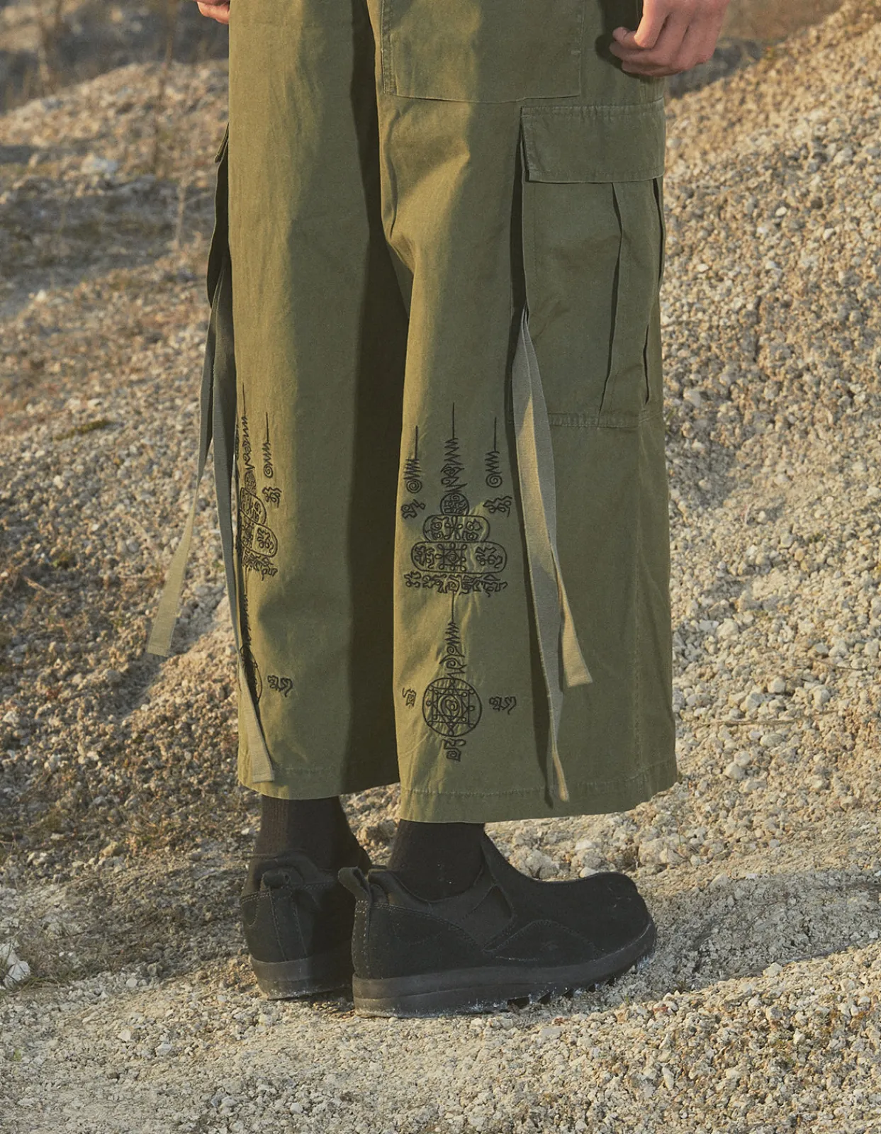 Cargo Pants*Maharishi 4295 Sak Yant Cargo Hakama Pants Olive Og-107F