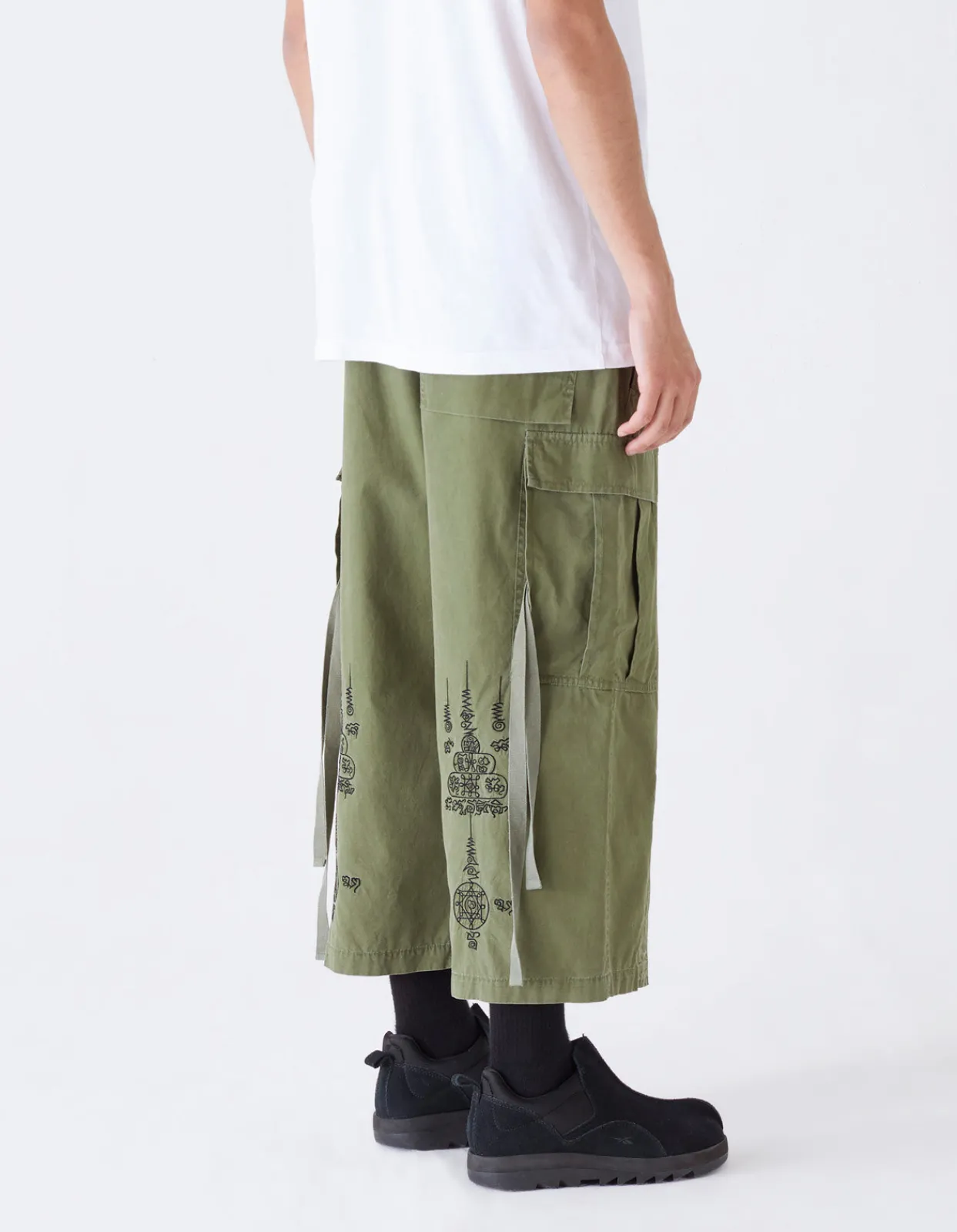Cargo Pants*Maharishi 4295 Sak Yant Cargo Hakama Pants Olive Og-107F