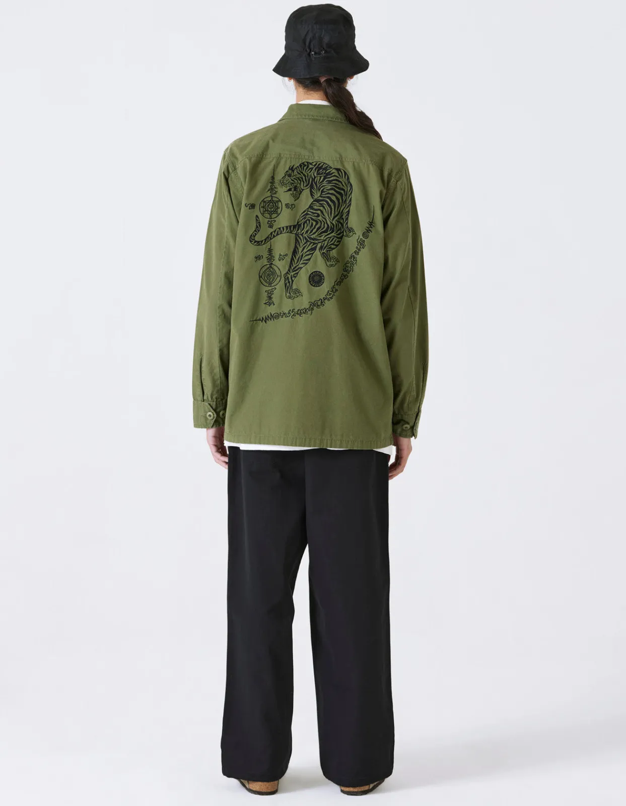 Shirts*Maharishi 4279 Sak Yant Embroidered Jungle Overshirt Olive Og-107F