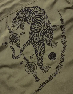 Shirts*Maharishi 4279 Sak Yant Embroidered Jungle Overshirt Olive Og-107F