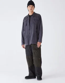 Shirts*Maharishi 4279 Sak Yant Embroidered Jungle Overshirt Black Blk-108F