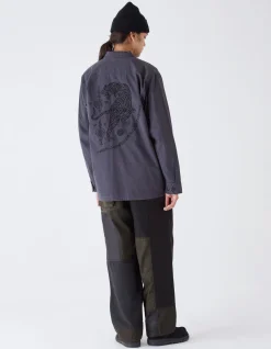 Shirts*Maharishi 4279 Sak Yant Embroidered Jungle Overshirt Black Blk-108F