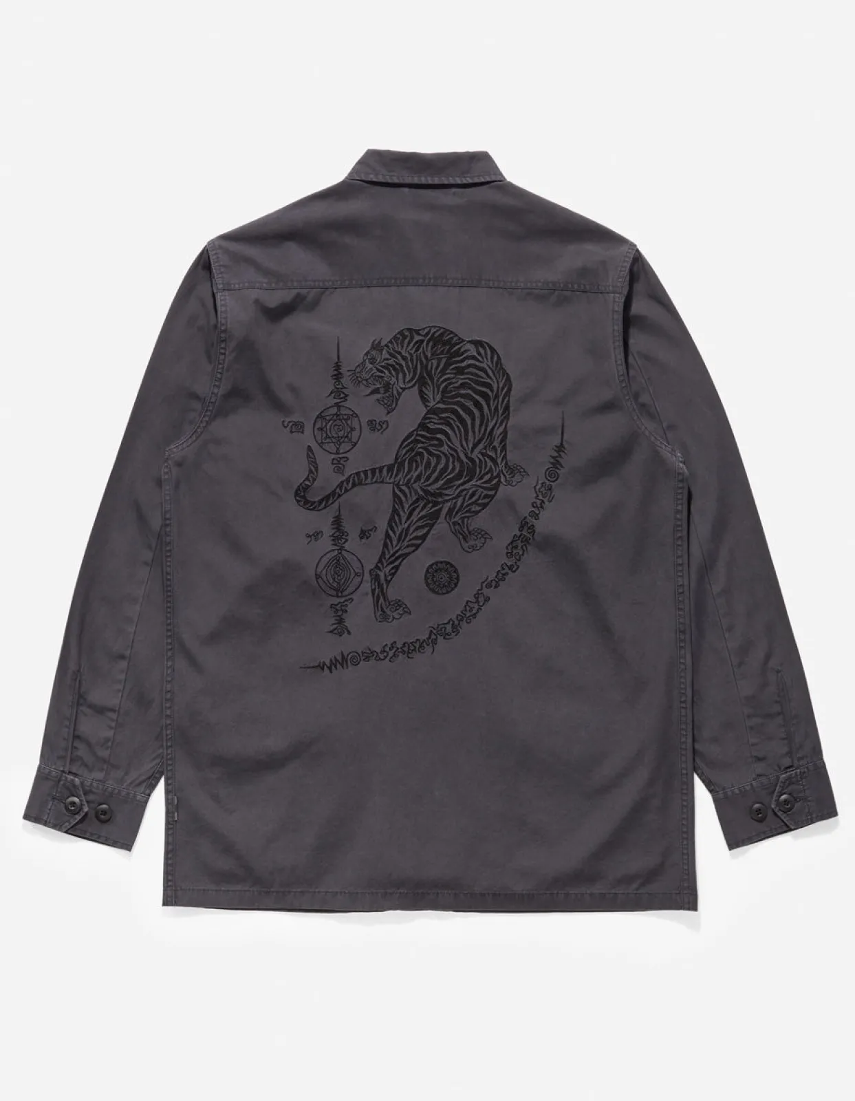 Shirts*Maharishi 4279 Sak Yant Embroidered Jungle Overshirt Black Blk-108F