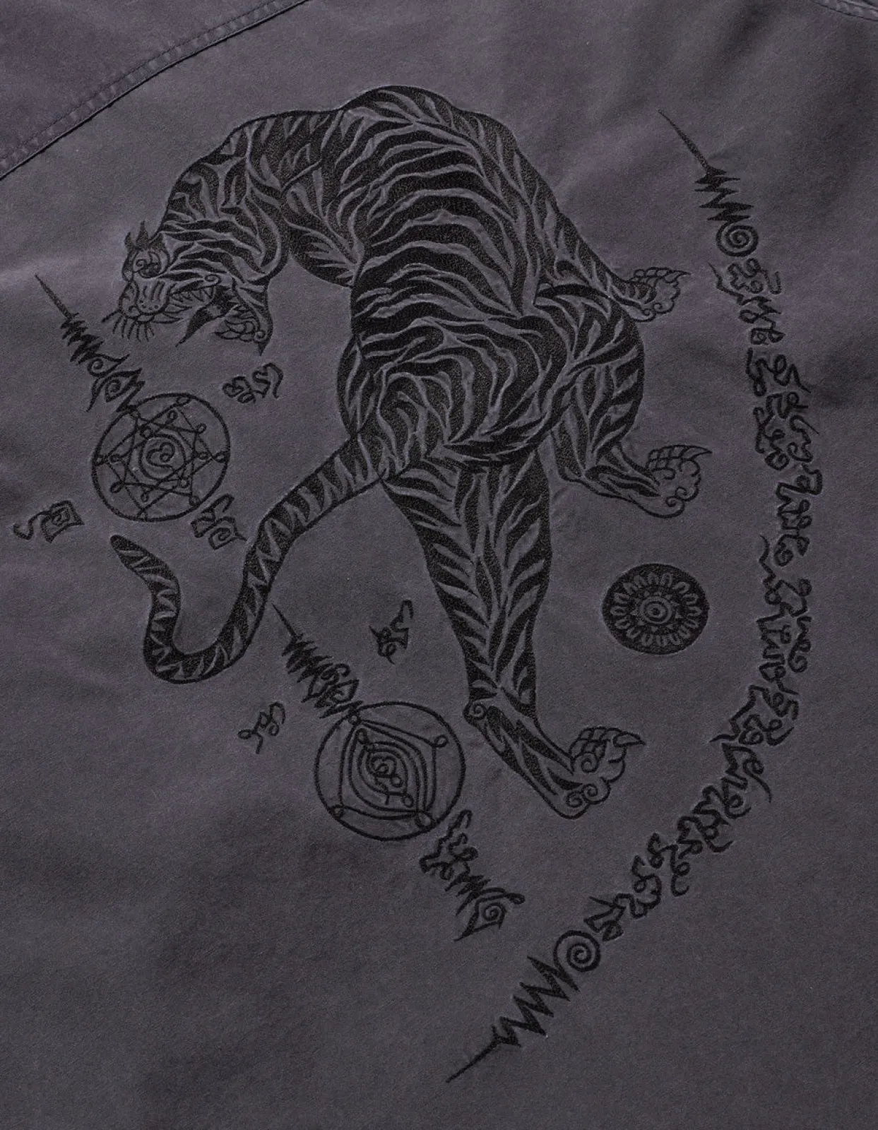 Shirts*Maharishi 4279 Sak Yant Embroidered Jungle Overshirt Black Blk-108F