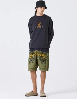 Crew Sweats*Maharishi 4281 Sak Yant Embroidered Organic Crew Sweat Navy